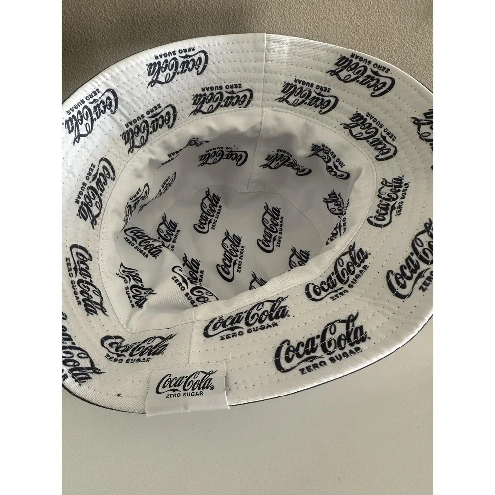 Coca-Cola Zero Sugar Hat‎ Bucket Fitted Black White Reversible Advertising Mens